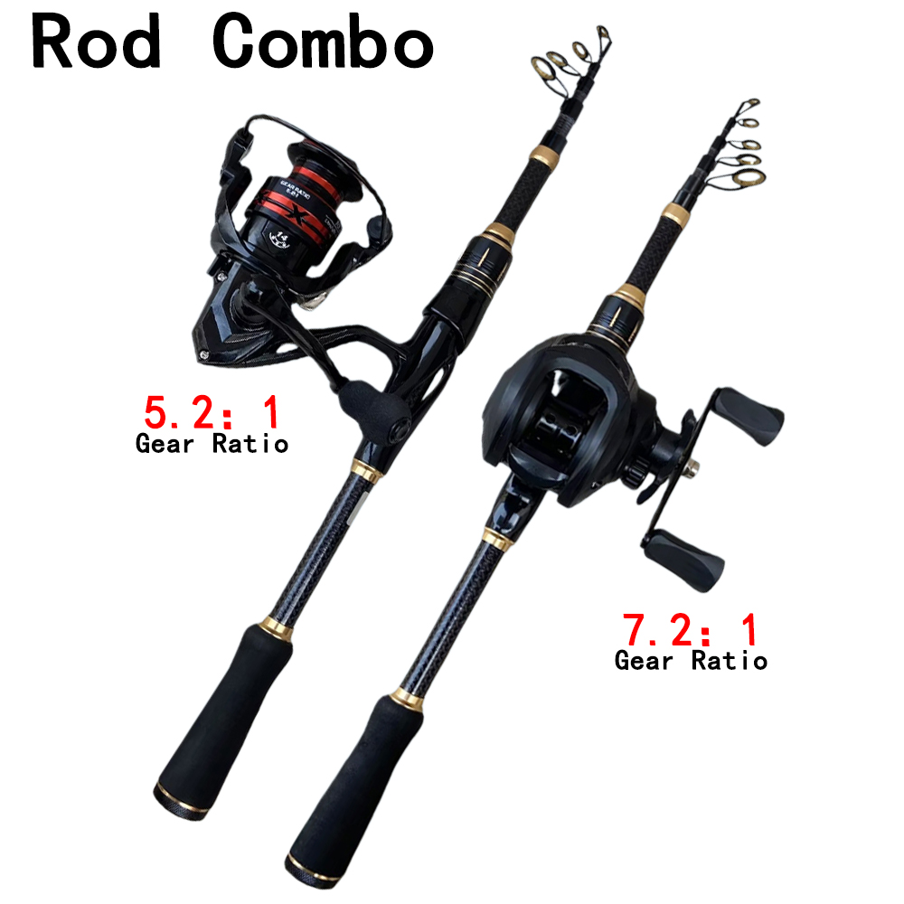 Spincast Reel - Juego de Caña y Carrete de